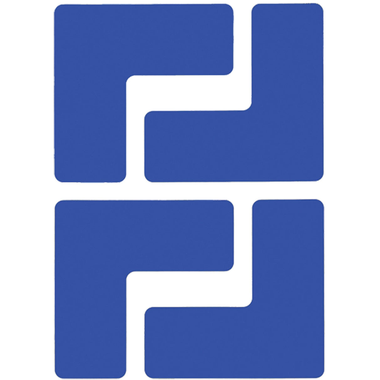 Floor Corner Marks, L, 5" L x 2" W, Blue, Polyester