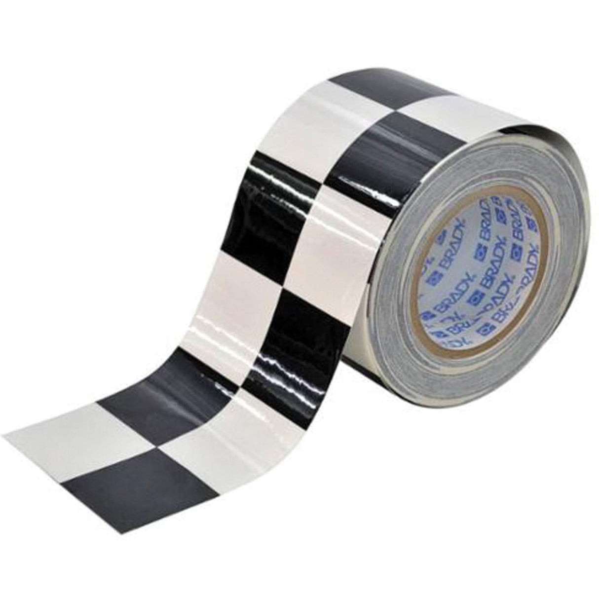 Checkered ToughStripe® Floor Marking Tape, 4" x 100', Polyester, Black and White