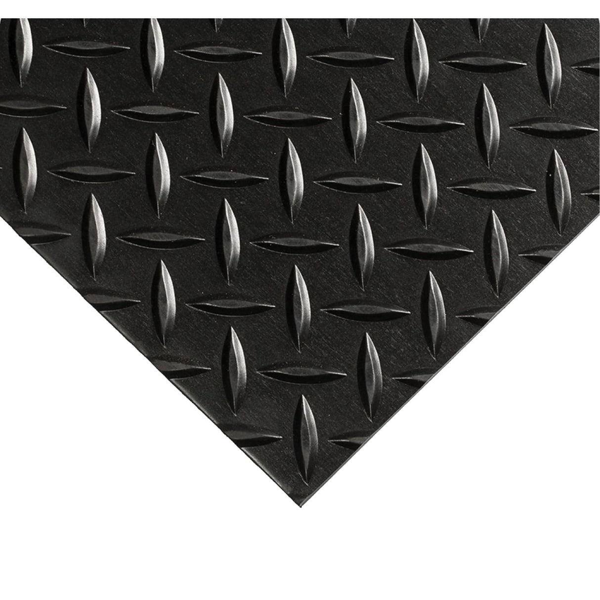 Diamond-Plate Switchboard Matting No.701, 3' W x 5' L, 1/4" Thickness, Black, PVC
