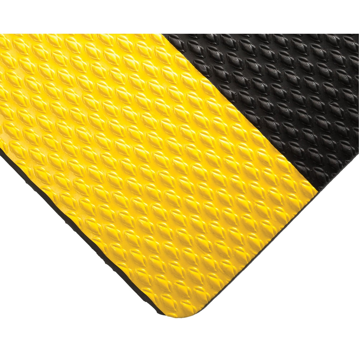 Kushion Walk Mats No.475, Pebbled, 3' x 20' x 3/8", Black/Yellow, PVC