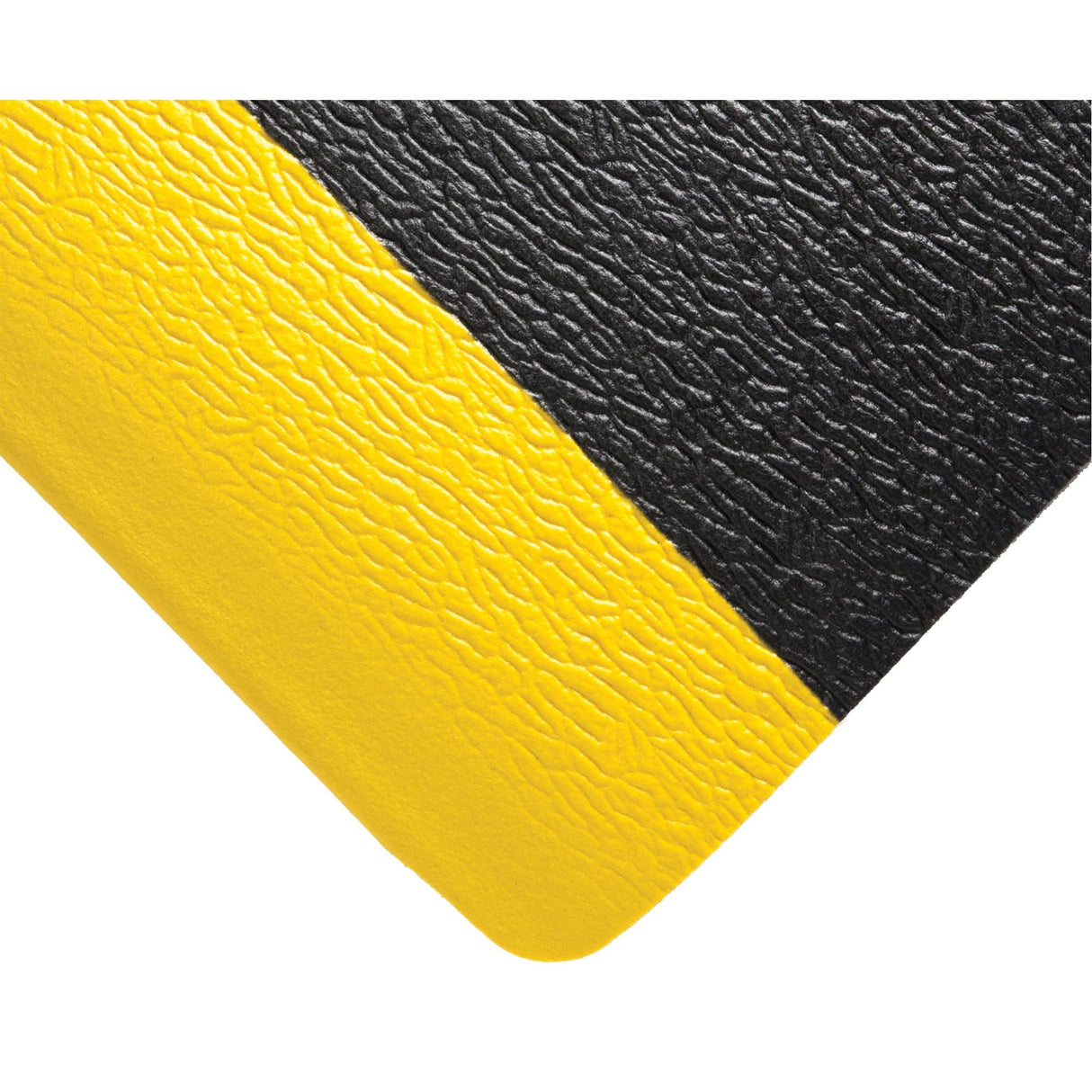Deluxe Soft Step No. 444 Mats, Pebbled, 4' x 60' x 5/8", Black/Yellow, PVC Sponge