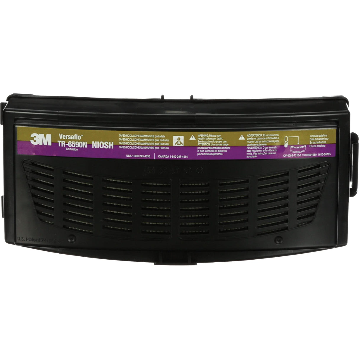 Versaflo™ Multi-Gas/HE Cartridge, Ammonia/Chlorine Dioxide/Chlorine Gas/Hydrogen Chloride/Hydrogen Fluoride/Mercury/Methylamine/Organic Vapour/Particulates/SO2 Sulfur Dioxide, Pack of 1