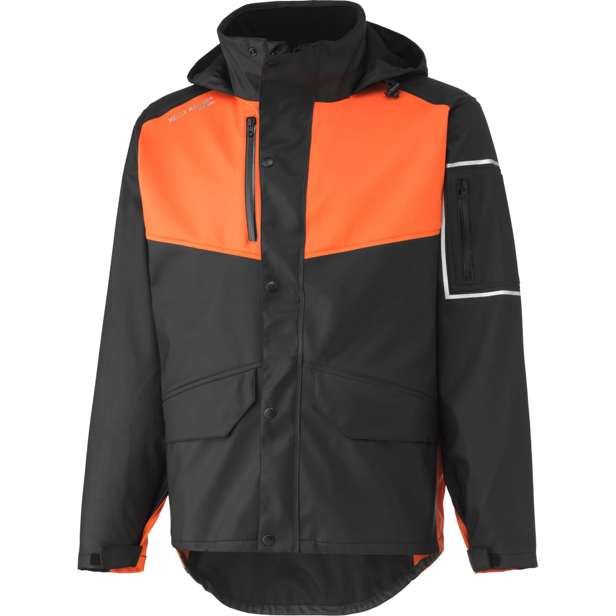 West Coast Waterproof Jacket, Polyester, Small, Black/Orange