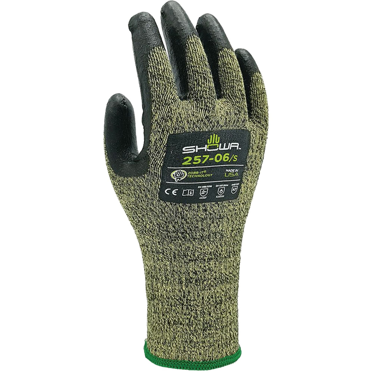 257 Cut Resistant Gloves, Size X-Large/9, 13 Gauge, Foam Nitrile Coated, Stainless Steel Shell, ANSI/ISEA 105 Level 7/EN 388 Level F