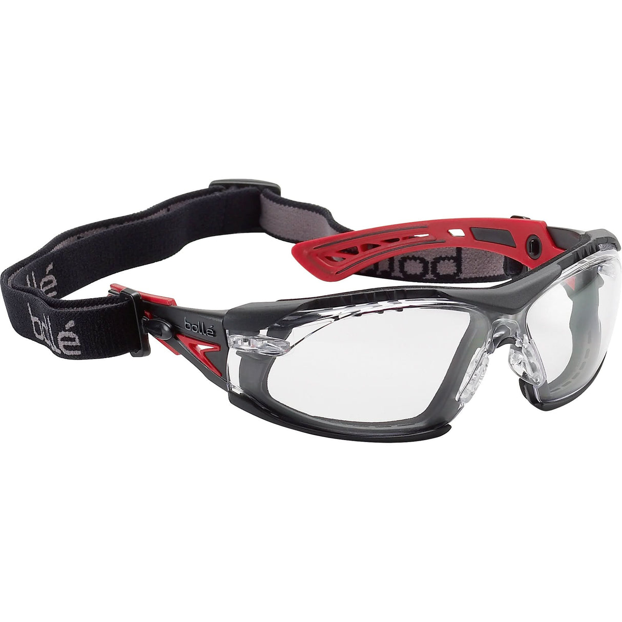 Rush+ Foam Rimmed Safety Glasses with Strap, Clear Lens, Anti-Fog/Anti-Scratch, Meets/Exceeds CSA Z94.3