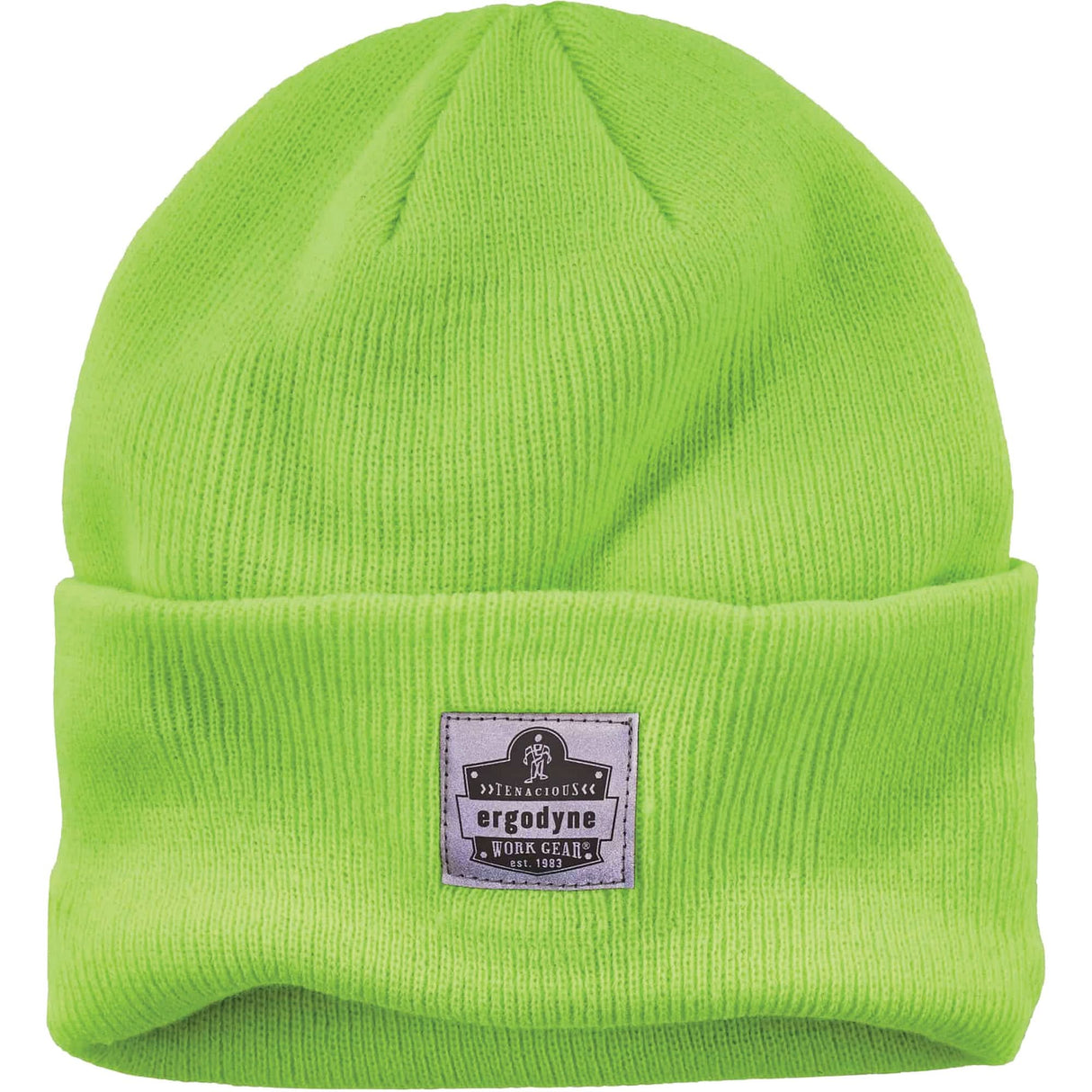 N-Ferno® Rib Knit Beanie Hat, One Size, High-Visibility Lime Green