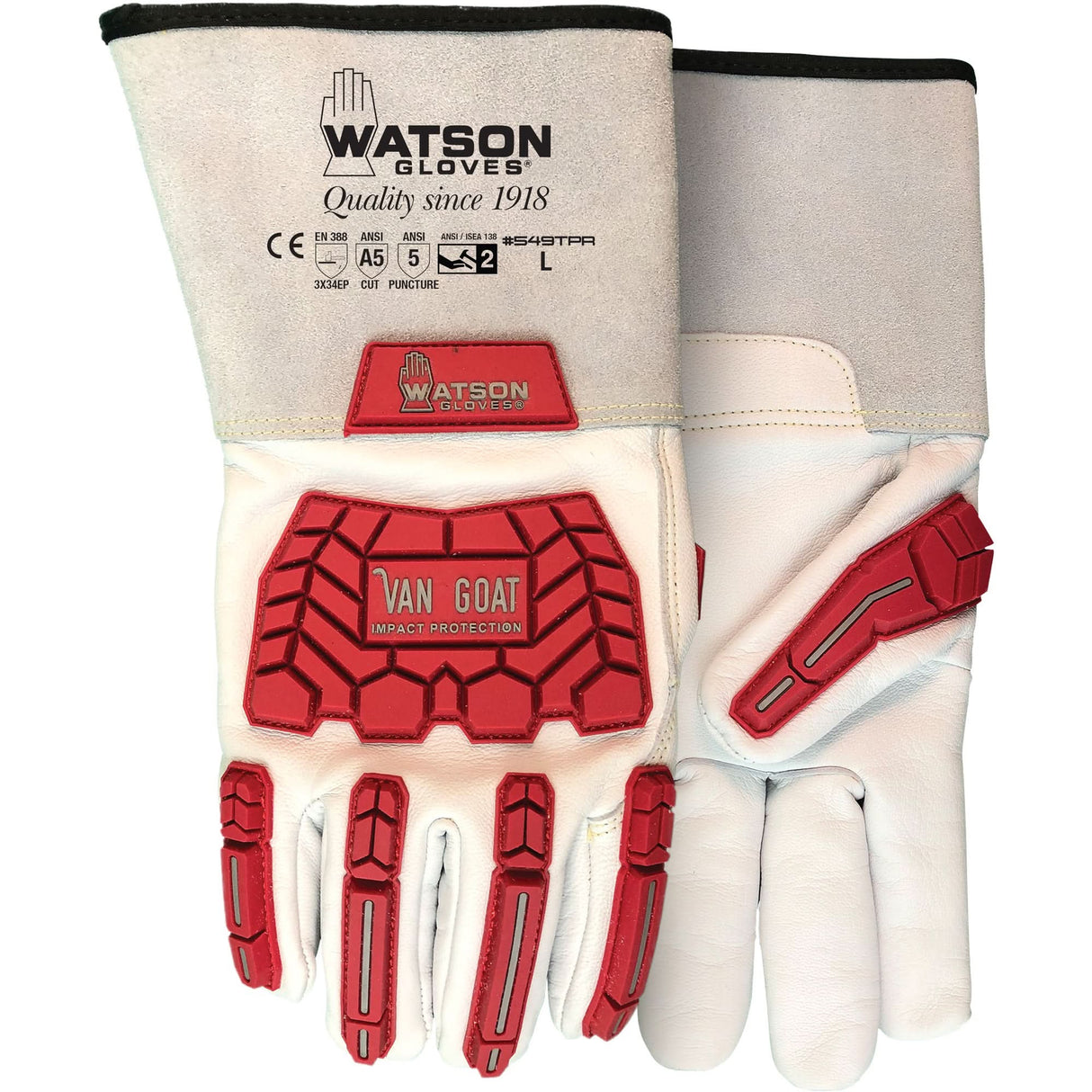 Van Goat Cut & Impact Gloves, Size X-Large, Cutshield™ Shell, ASTM ANSI Level A5/EN 388 Level E