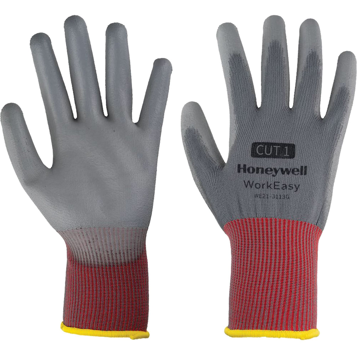 WorkEasy Cut Protective Gloves, Size Medium/8, 13 Gauge, Polyurethane Coated, Polyester Shell, EN 388 Level 1
