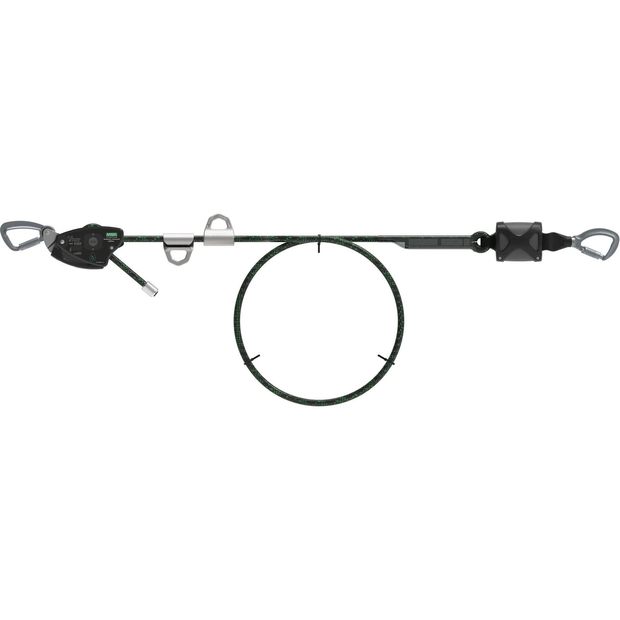 100' Rope Temporary Horizontal Lifeline, Kernmantle