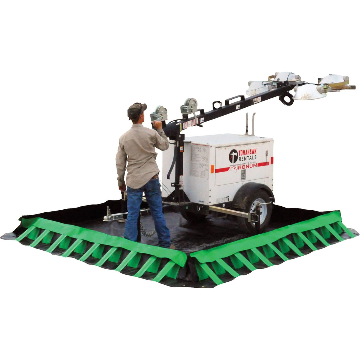 Compact Ultra-Containment Berm®, 748 US gal. Capacity, 10' W x 10' L x 12" H, Hinge Bracket