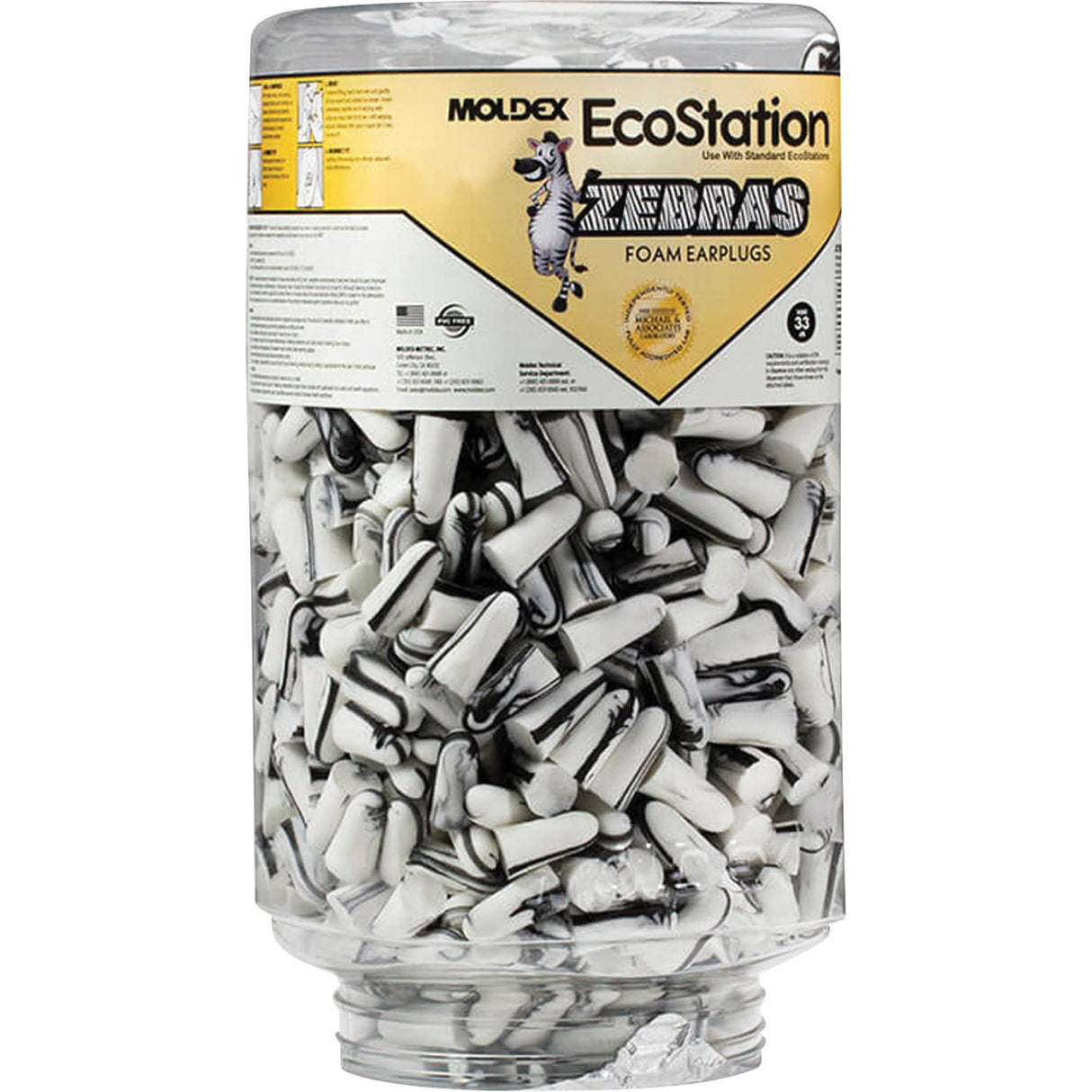 Zebras™ Disposable Earplugs Refill for EcoStation® Earplug Dispenser, Bulk - Canister