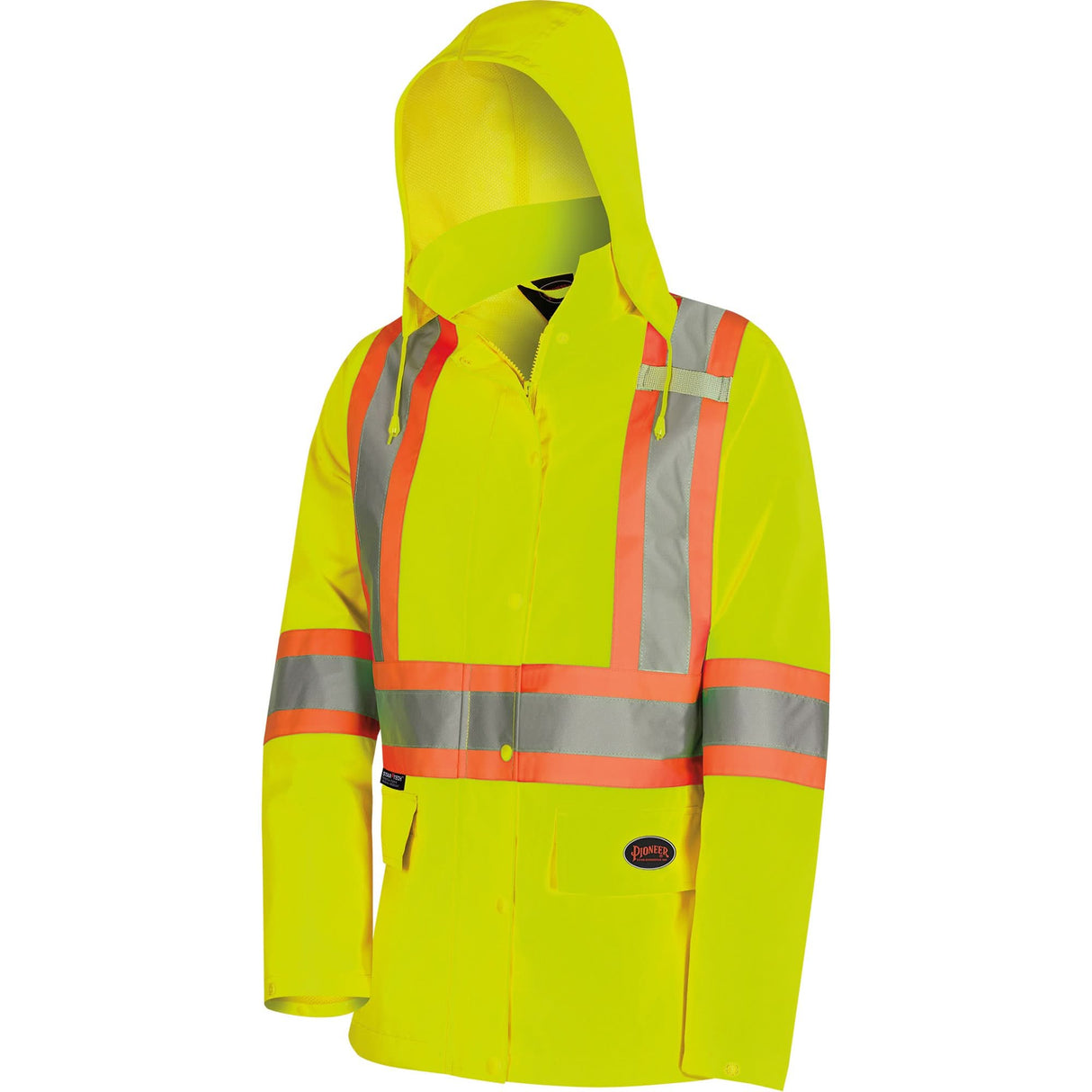 5628W The Rock Women's 300D Quilted Safety Parka, Polyester/Polyurethane, High Visibility Lime-Yellow, 2X-Large