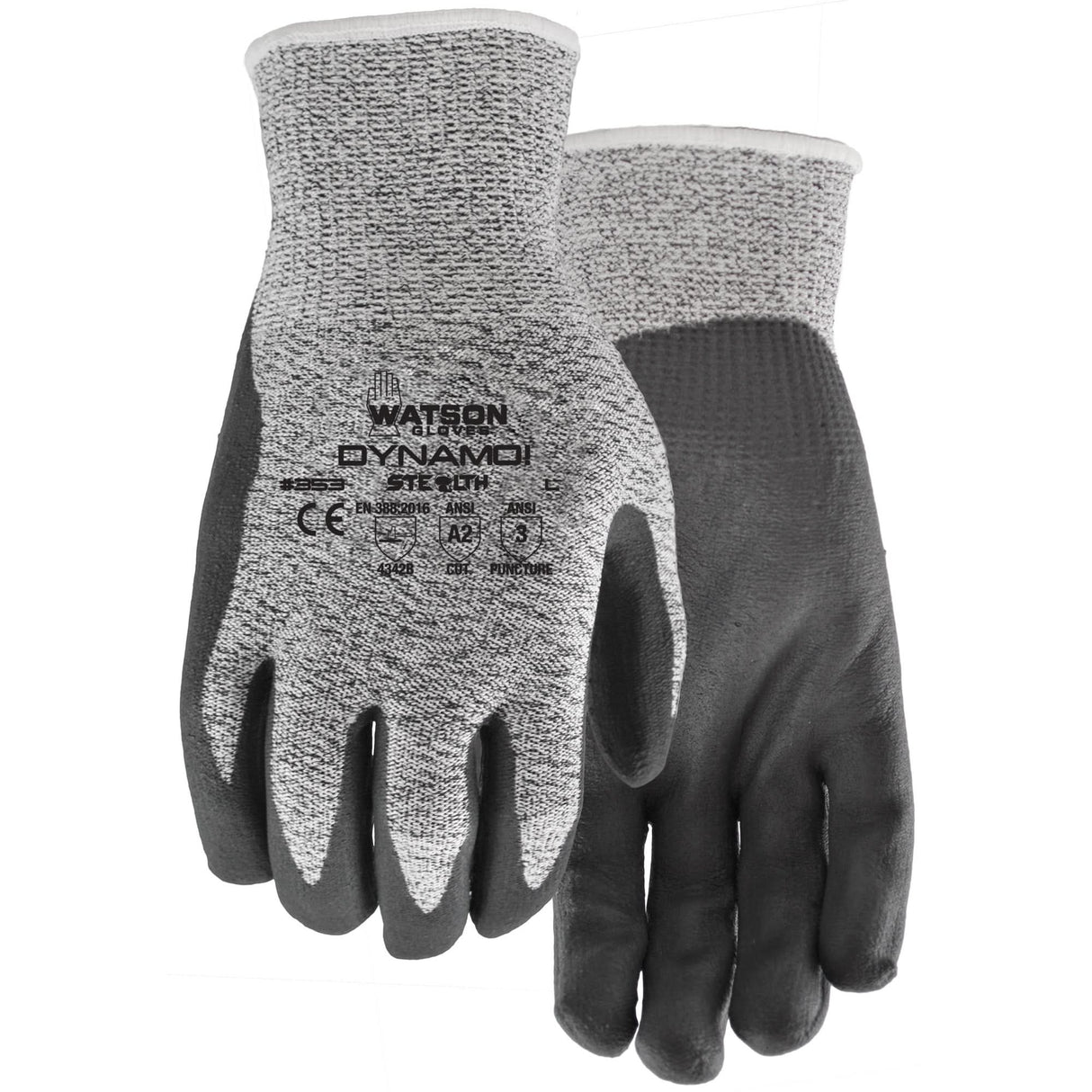353 Stealth Dynamo! Gloves, Size Medium, Foam Nitrile Coated, HPPE Shell, ASTM ANSI Level A2