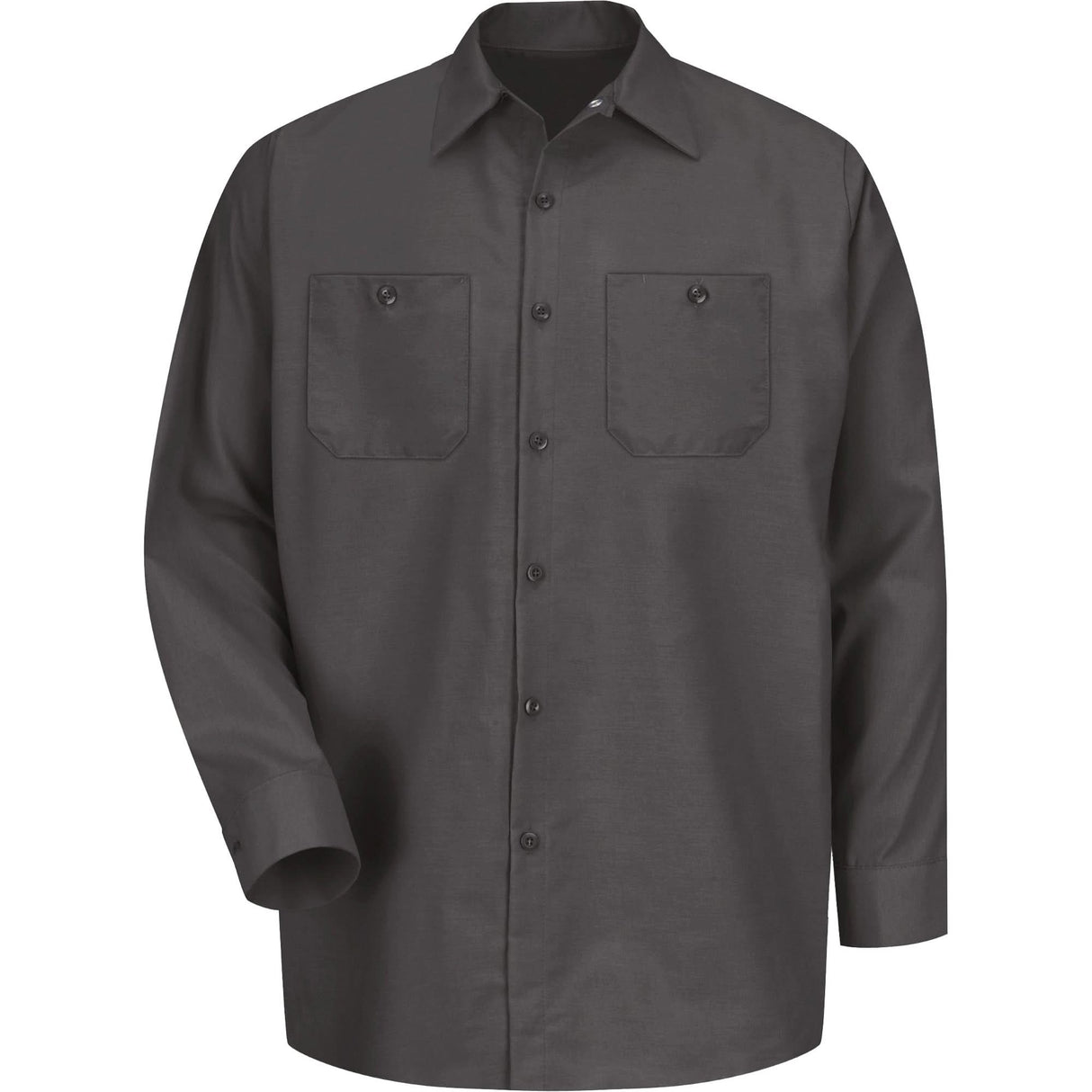 Long Sleeve Industrical Work Shirt, Men's, Large, Charcoal