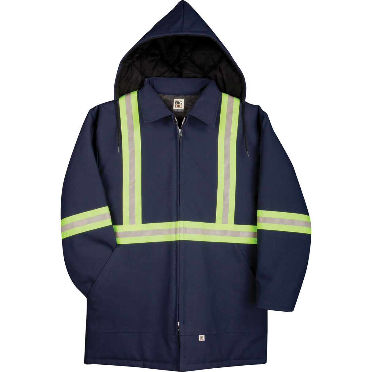 Premium Duck Parka with Reflective Material, Navy Blue, 2X-Large