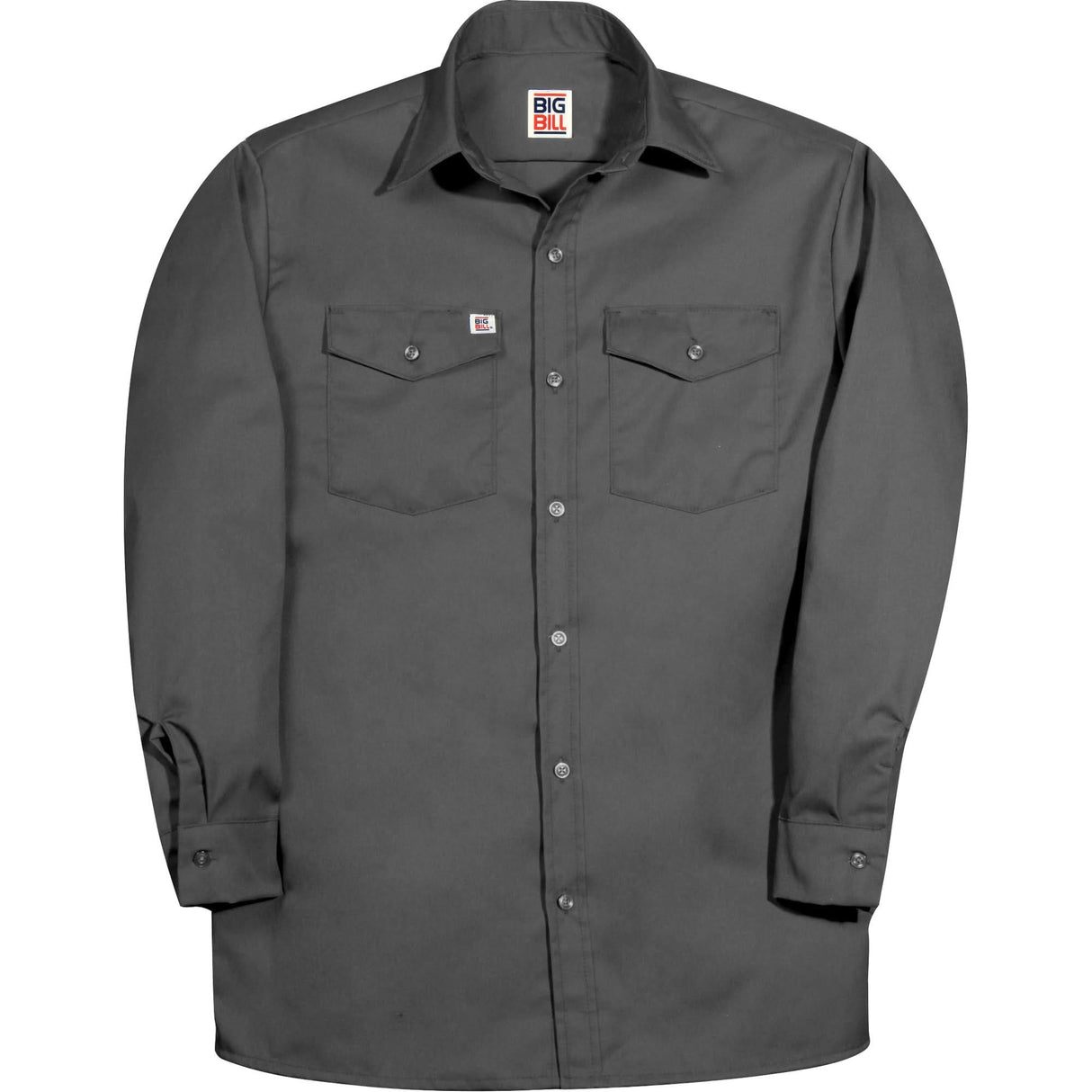 Premium Long-Sleeve Work Shirt, Men's, Small, Charcoal