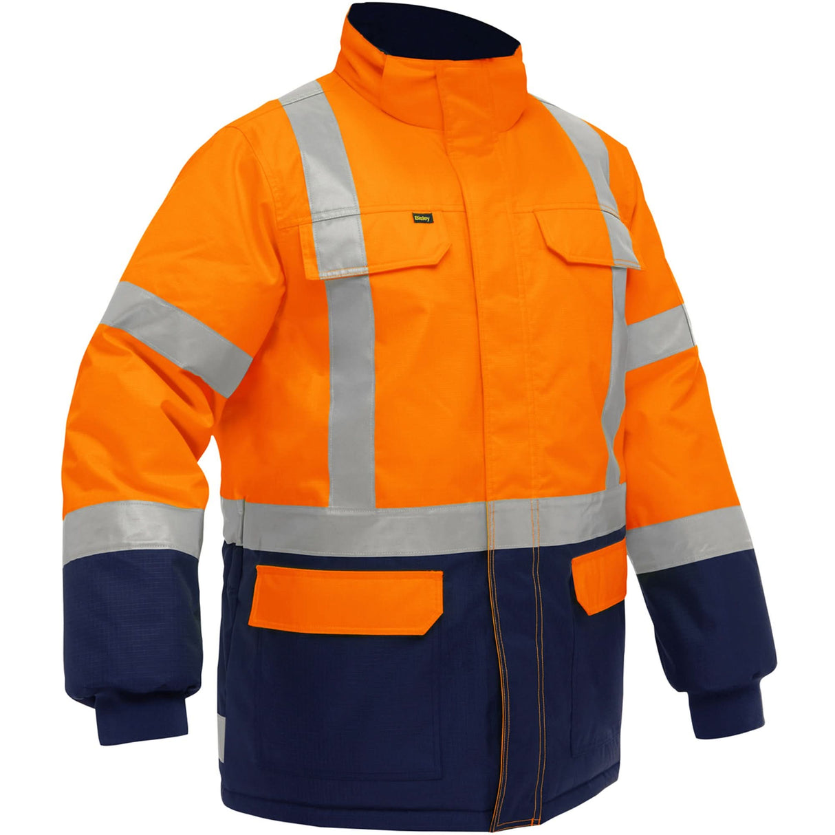Bisley® X-Back Extreme Cold Jacket with Navy Bottom, Polyester, High Visibility Orange, X-Large