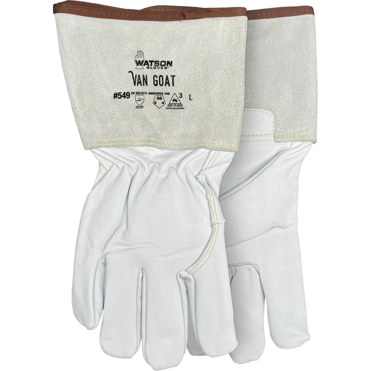 549 Van Goat Arc Rated Cut-Resistant Gloves, Size X-Large, Polyester/Stainless Steel/Goatskin/Para-Aramid/Cutshield™ Shell, ASTM ANSI Level A6/EN 388 Level F