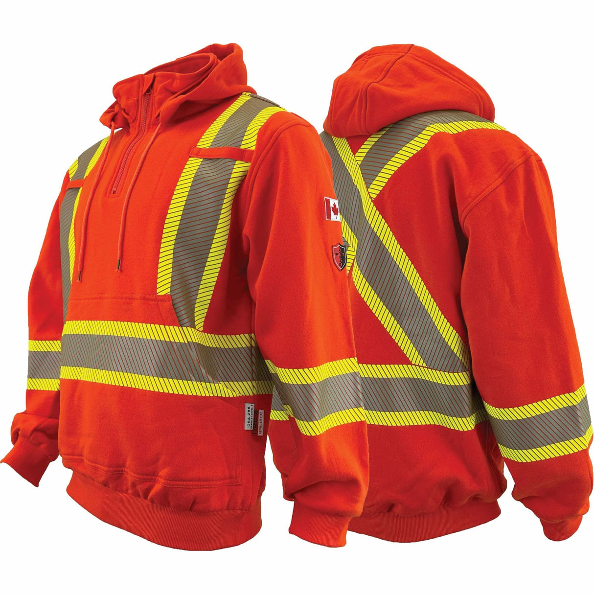 Atlas Guardian® FR/AR Quarter-Zip Hoodies, Men's, 2X-Large, High Visibility Orange, 18 cal/cm²