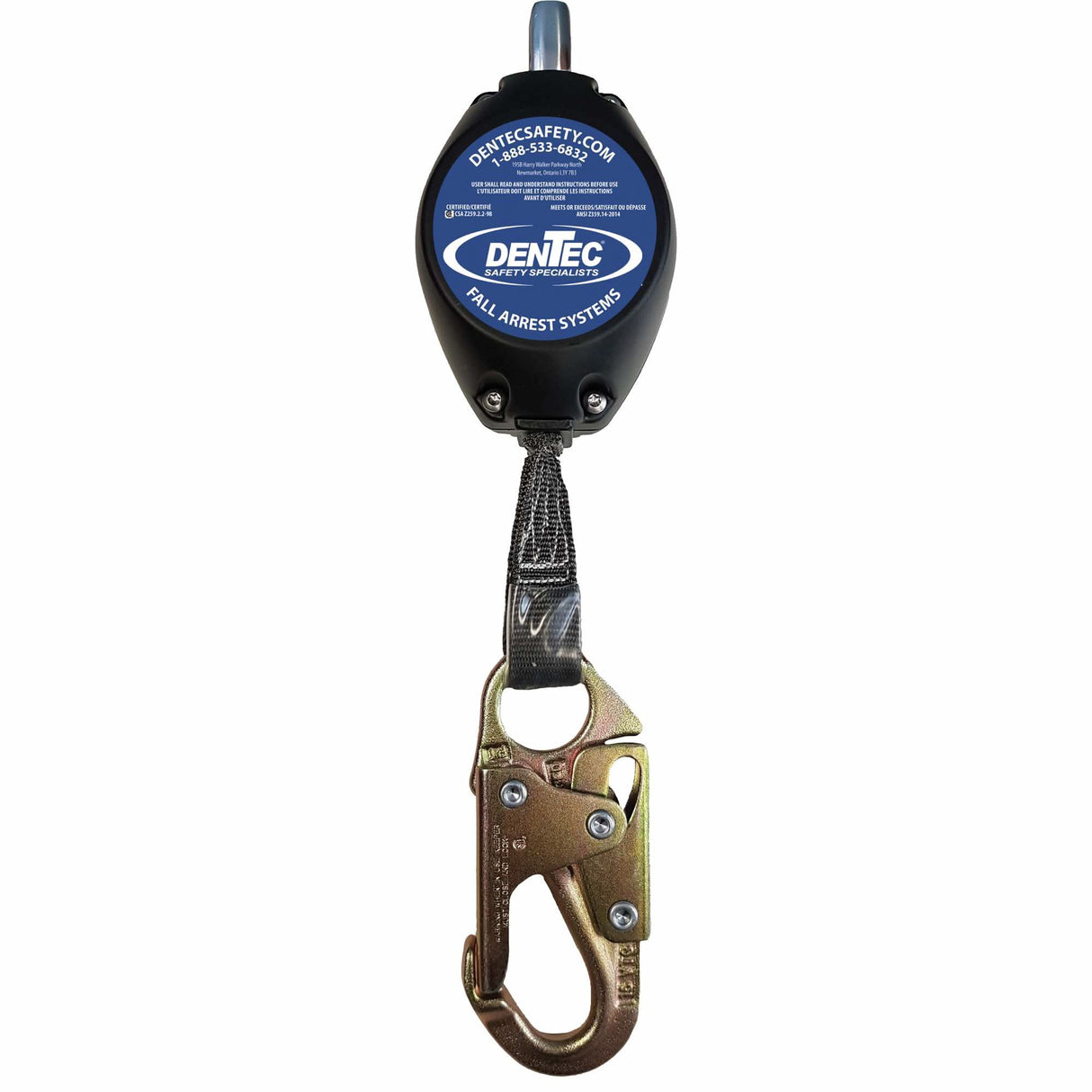 Self Retracting Lanyard with Composite Housing, 11', Web, Swivel