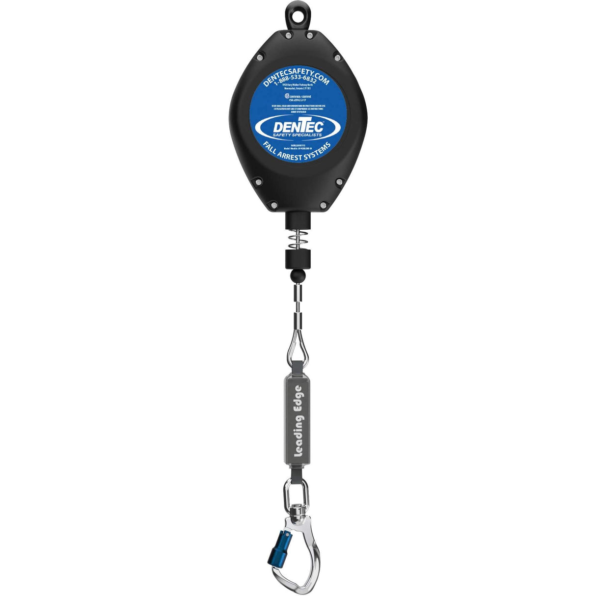 Self-Retracting Lifeline, 50', Galvanized Steel, Swivel