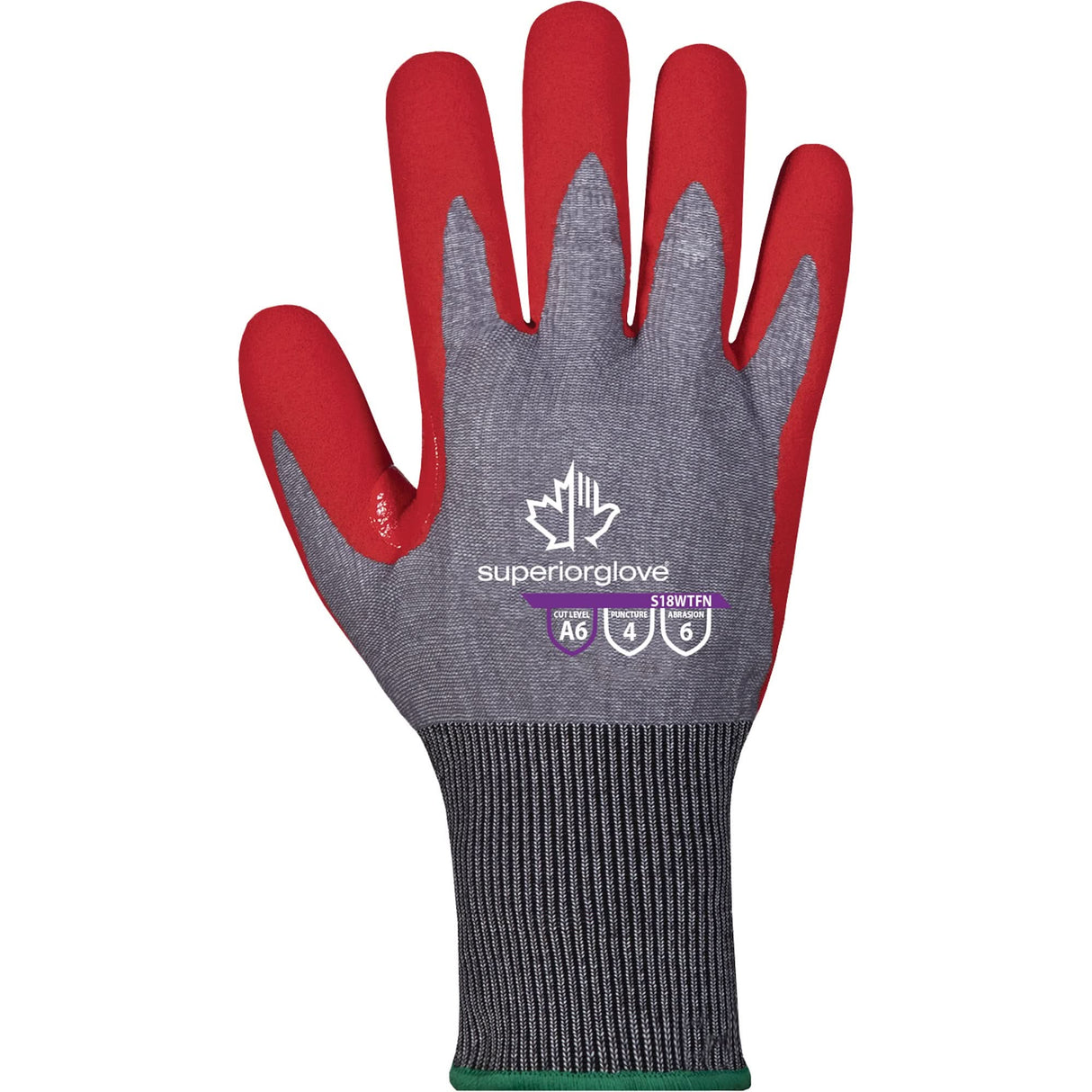 Waterproof Cut-Resistant Gloves, Size 6, 6 Gauge, Foam Nitrile Coated, TenActiv™ Shell, ASTM ANSI Level A4