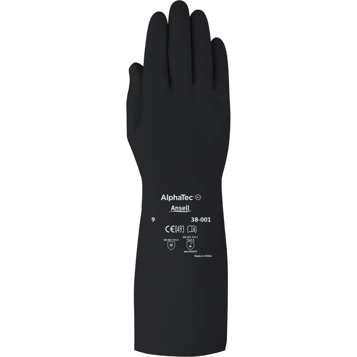 AlphaTec™ 38001PP Medium Duty Chemical-Resistant Gloves, Size 10, 14" L, Butyl Rubber, 14-mil