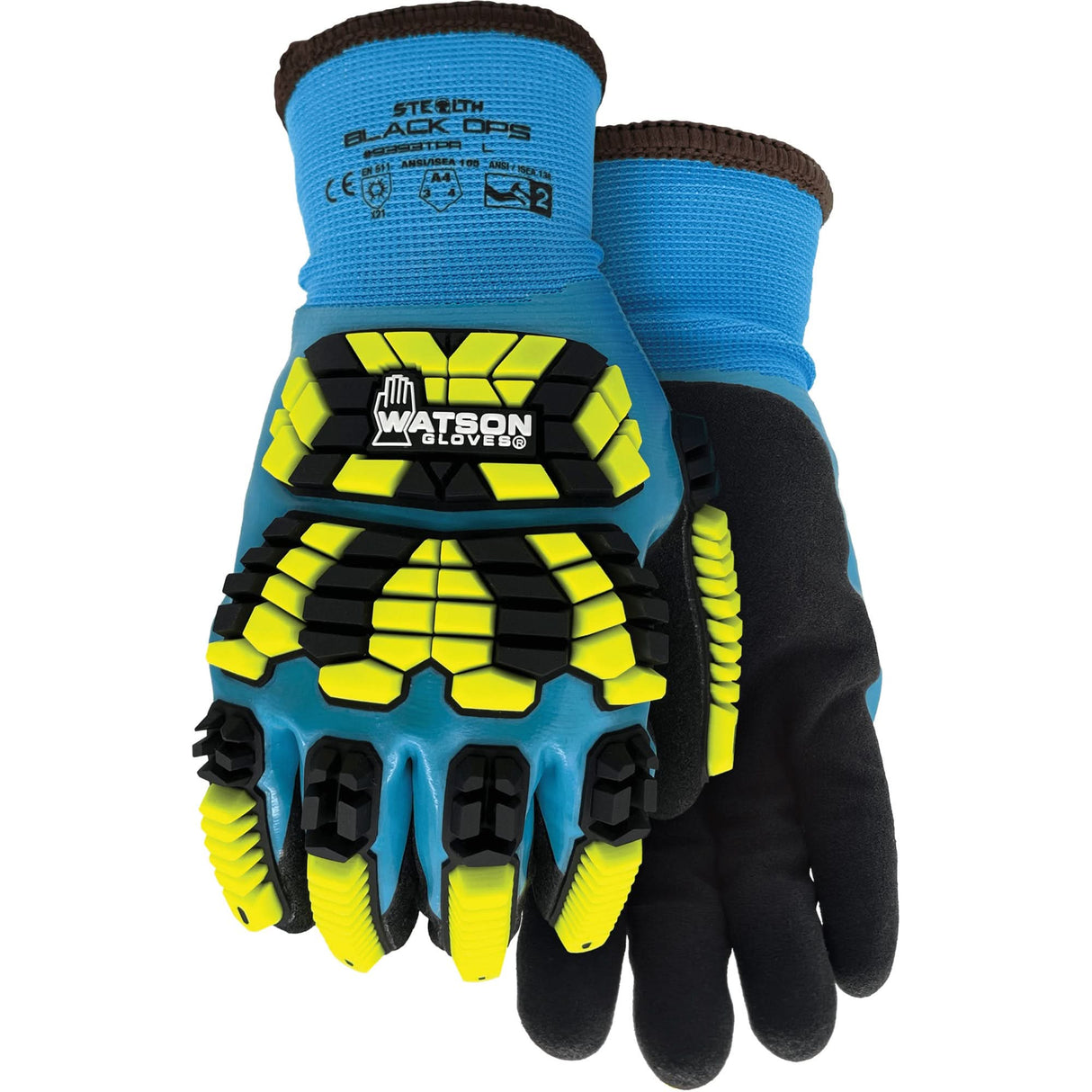 9393TPR Stealth Black Ops Winter Impact Gloves, X-Large, Foam Latex Palm, Knit Wrist Cuff