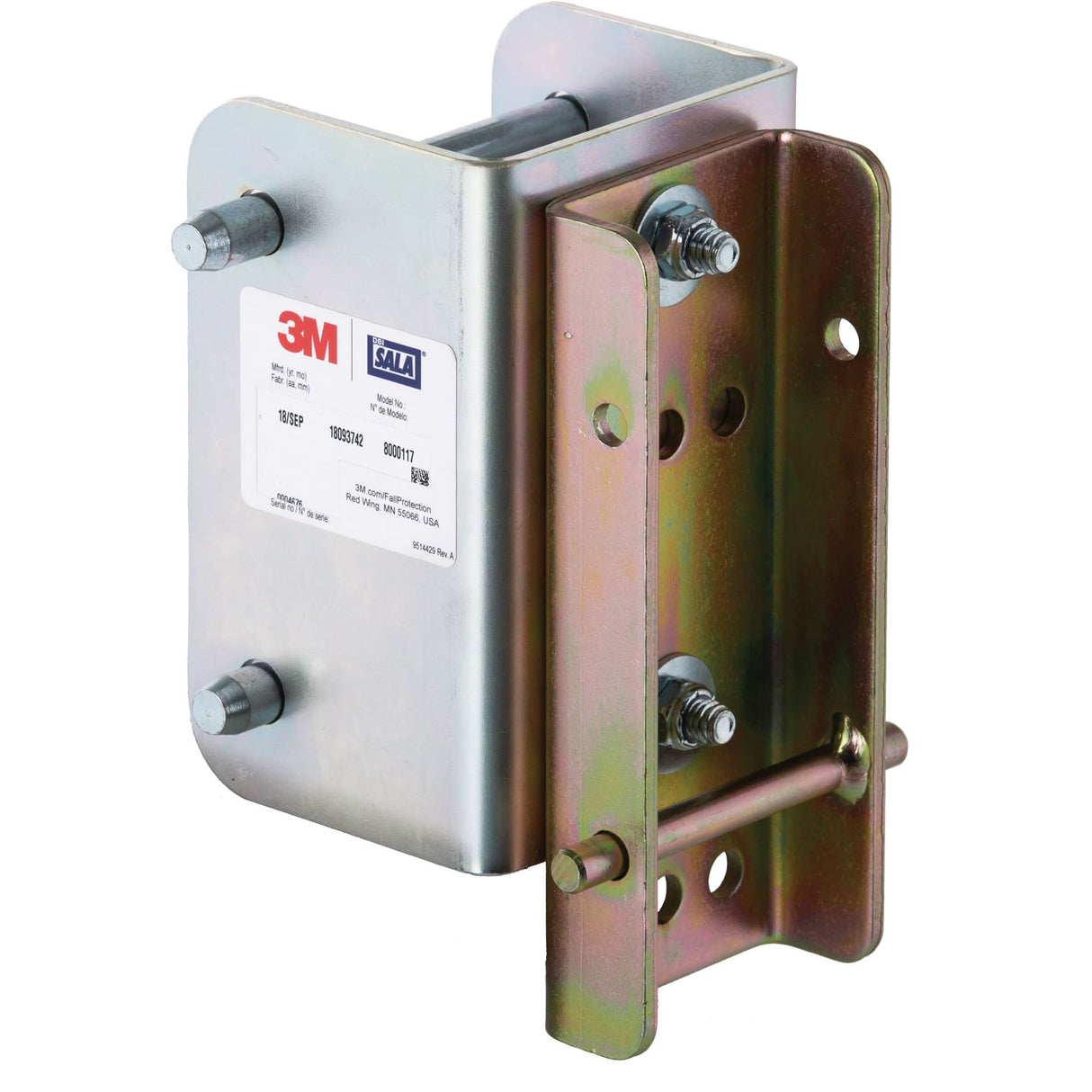 DBI-SALA® Confined Space Davit Winch Mounting Bracket, Zinc Plated