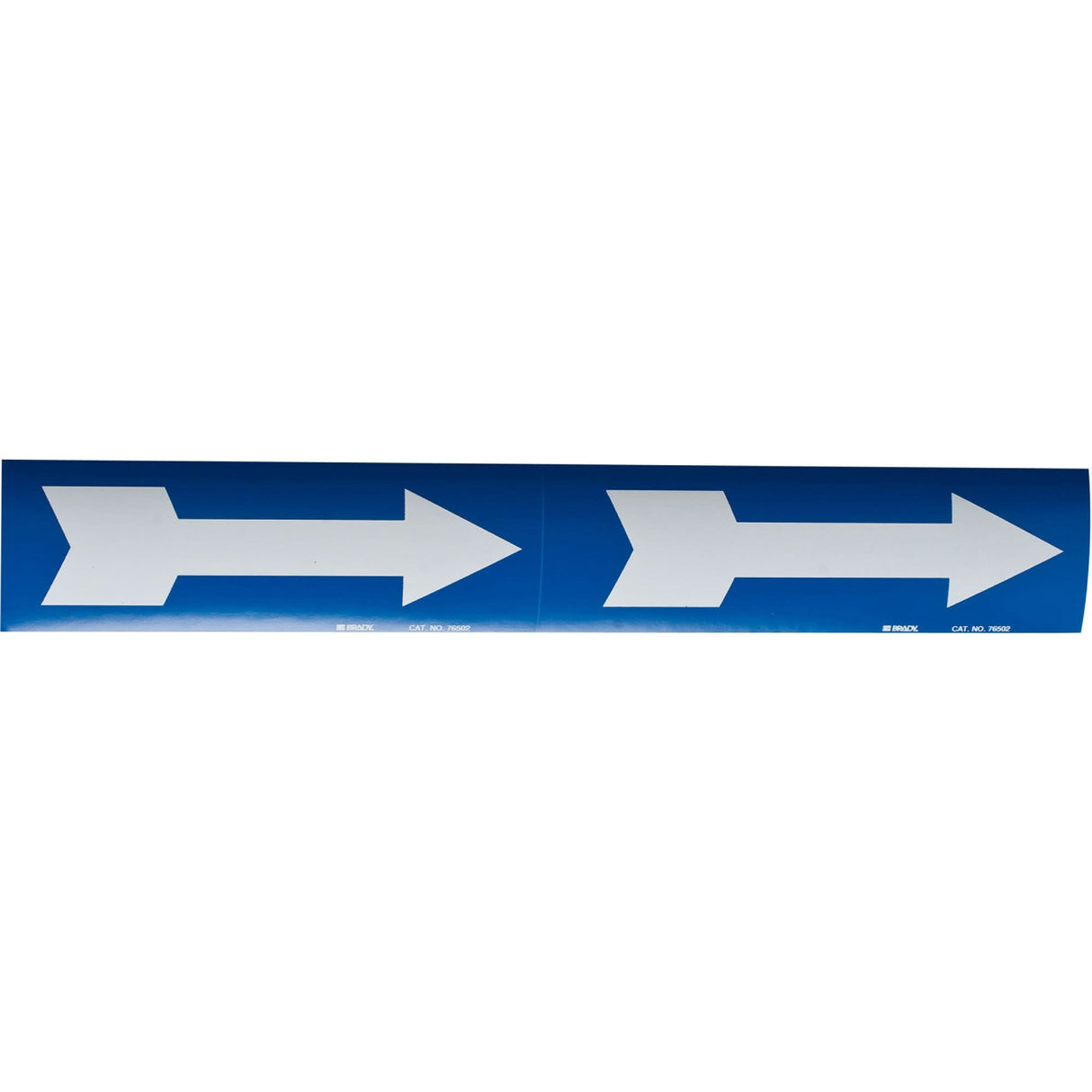 Arrow Pipe Markers, Self-Adhesive, 4" H x 12" W, White on Blue
