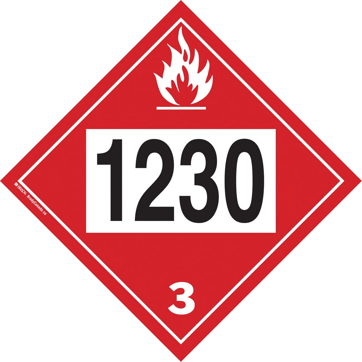 1230 Methanol TDG Placard, Plastic