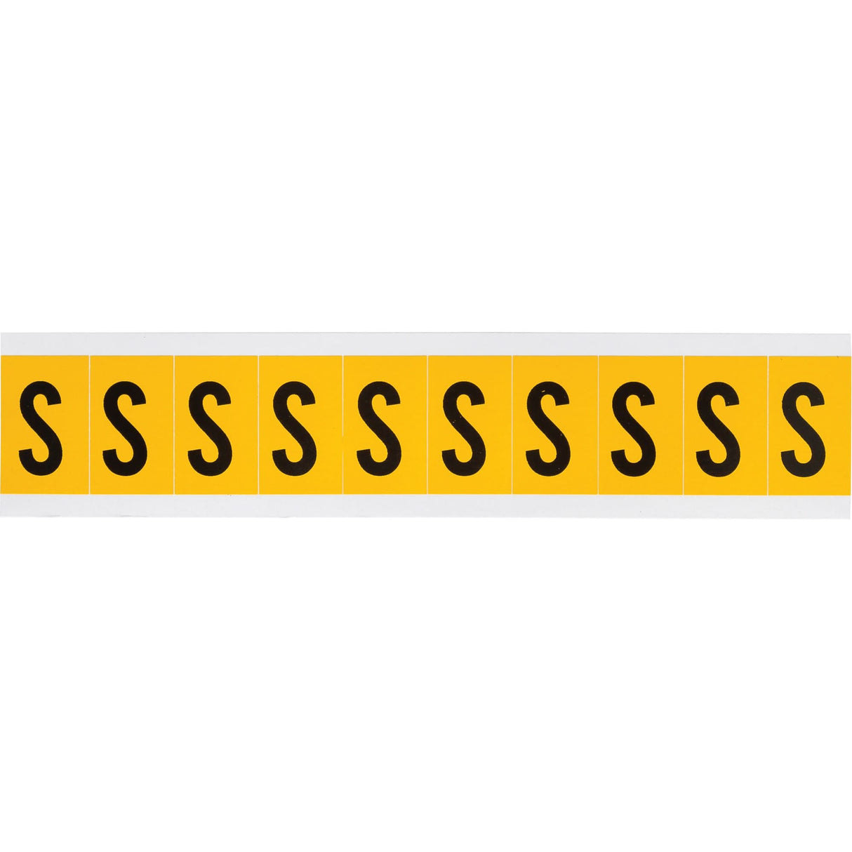Individual Number & Letter Labels, S, 1" H, Black on Yellow