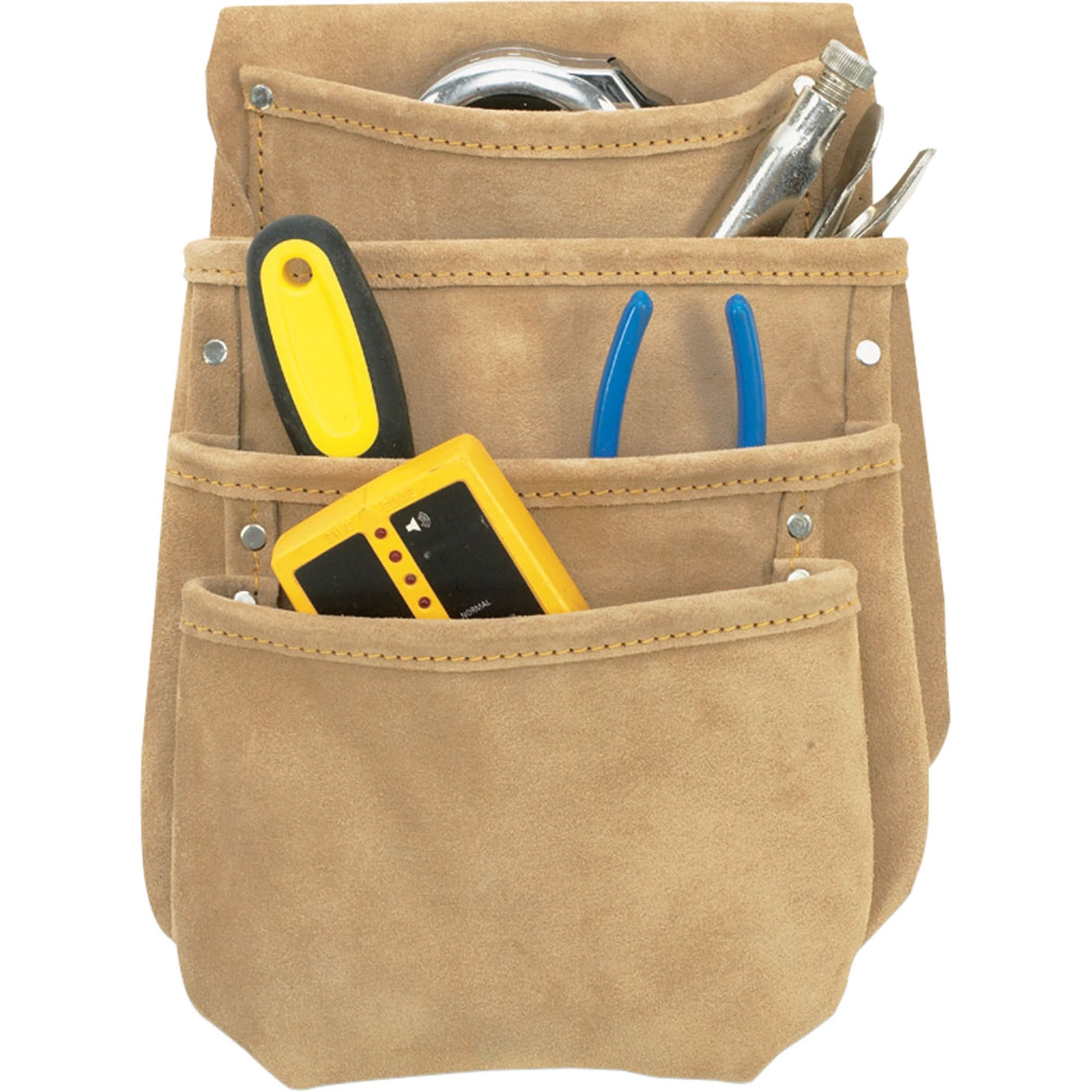 Drywall Tool Pouch, Multiple Tool Holder, Leather, 4 Pockets