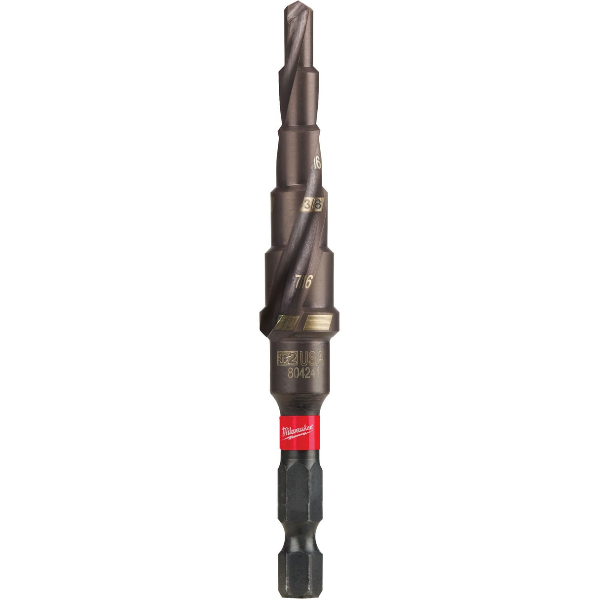 #2 Shockwave™ Impact Duty™ Step Drill Bit, 3/16" - 1/2" , 1/16" Increments, Titanium