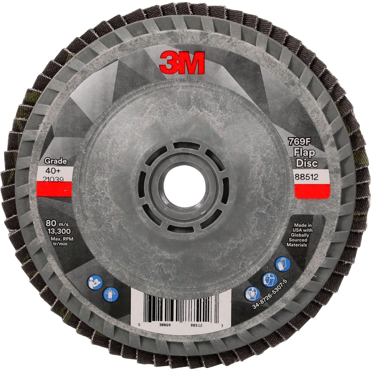 769F Quick Change Flap Disc, 4-1/2" x 5/8"-11, Type 27, 40+ Grit, Ceramic