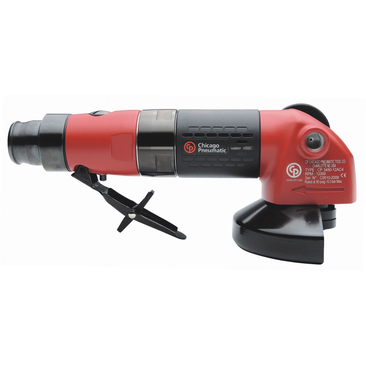 Industrial Angle Grinders, 4" Wheel, 3/8" NPT Inlet, 12000 RPM