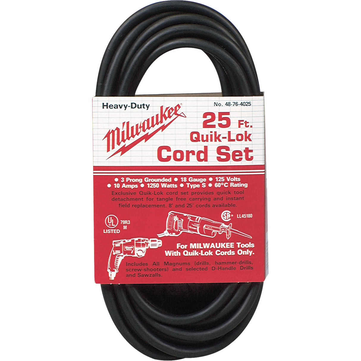 25' 3-Wire Quik-Lok® Cord