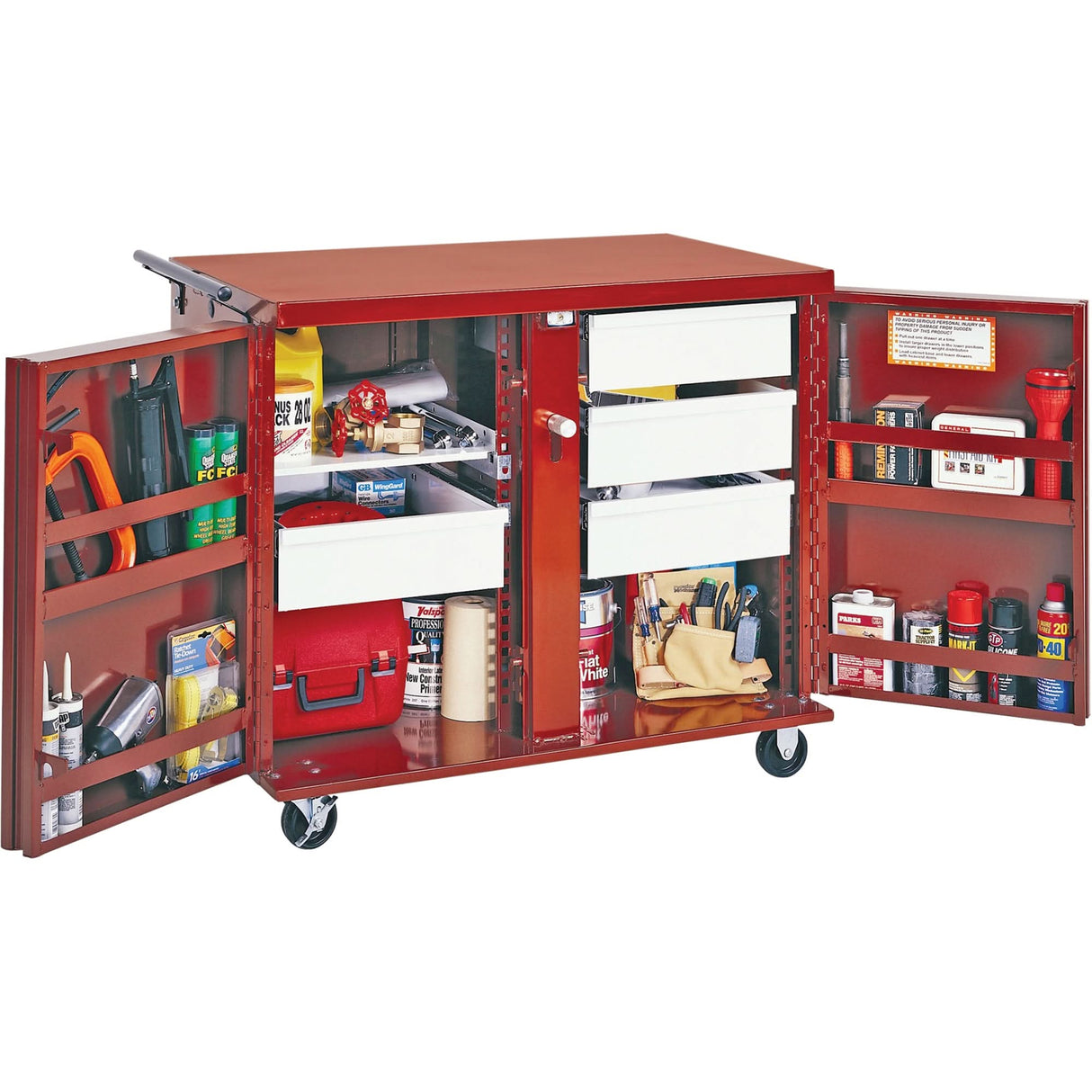 Rolling Work Bench, 43-7/8" W x 38-1/2" H x 26-7/8" D, 21.7 Cubic Feet Capacity