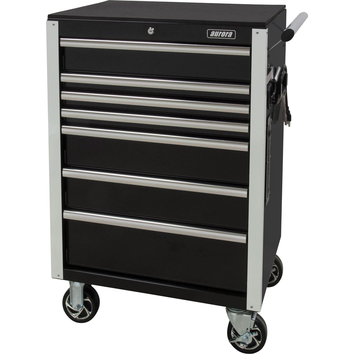 Heavy-Duty Tool Cart, 7 Drawers, 28" W x 22" D x 42-3/8" H, Black