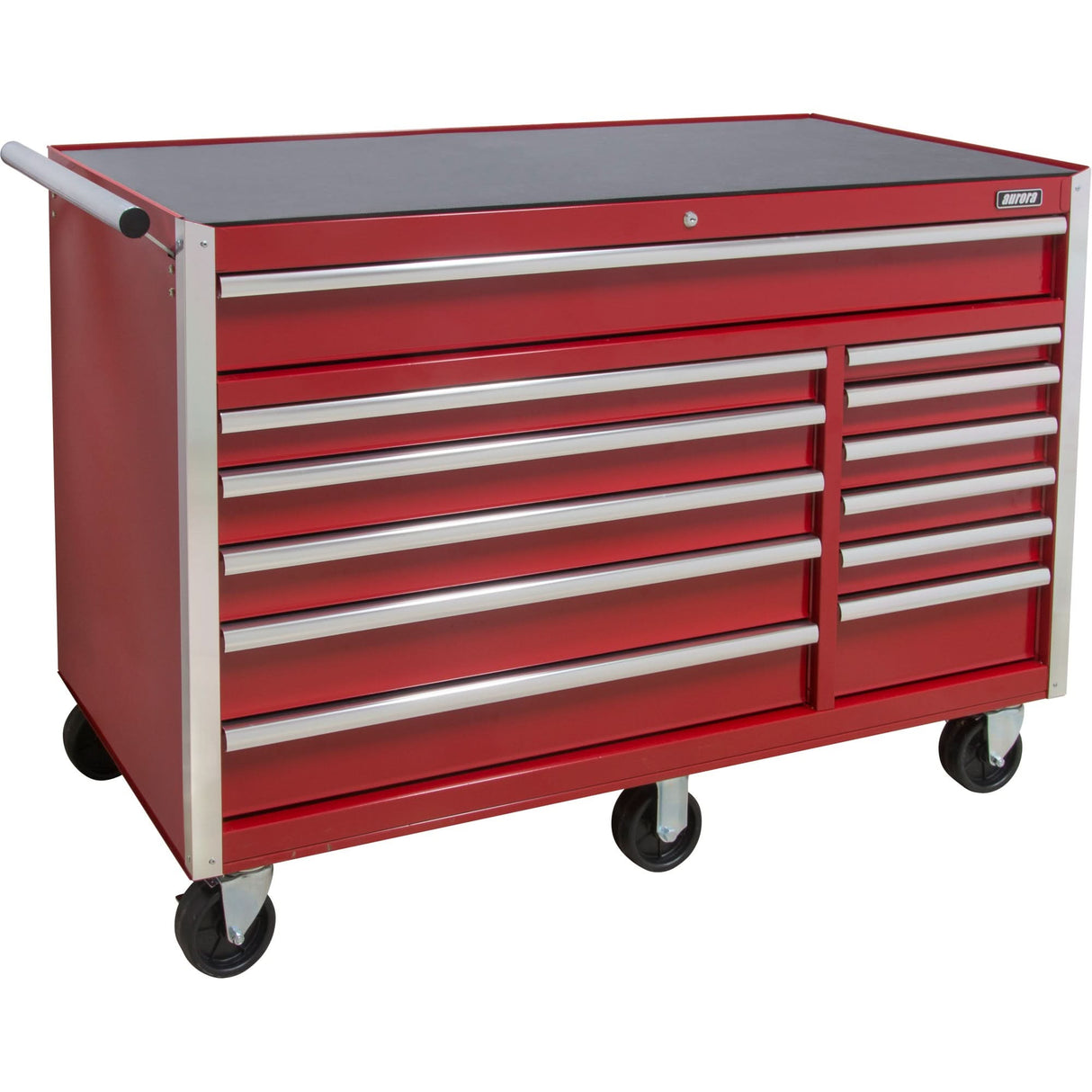 Industrial Tool Cart, 12 Drawers, 56" W x 24-1/2" D x 38-1/8" H, Red