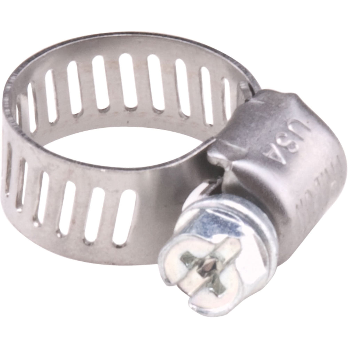 Hose Clamps - Stainless Steel Band & Zinc Plated Screw, Min Dia. 0.563, Max Dia. 1-1/4"