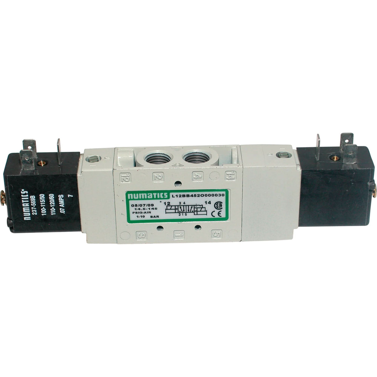 Pilot 5-Way 2-Position 4-Way Solenoid Valves, 3/8" Pipe, 150 PSI