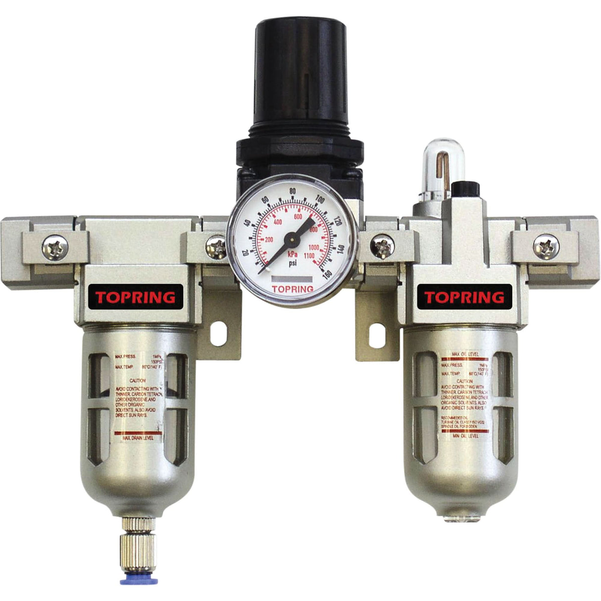 Airflo Modular Filter/Regulator & Lubricator (Gauge Included), 1/4" NPT