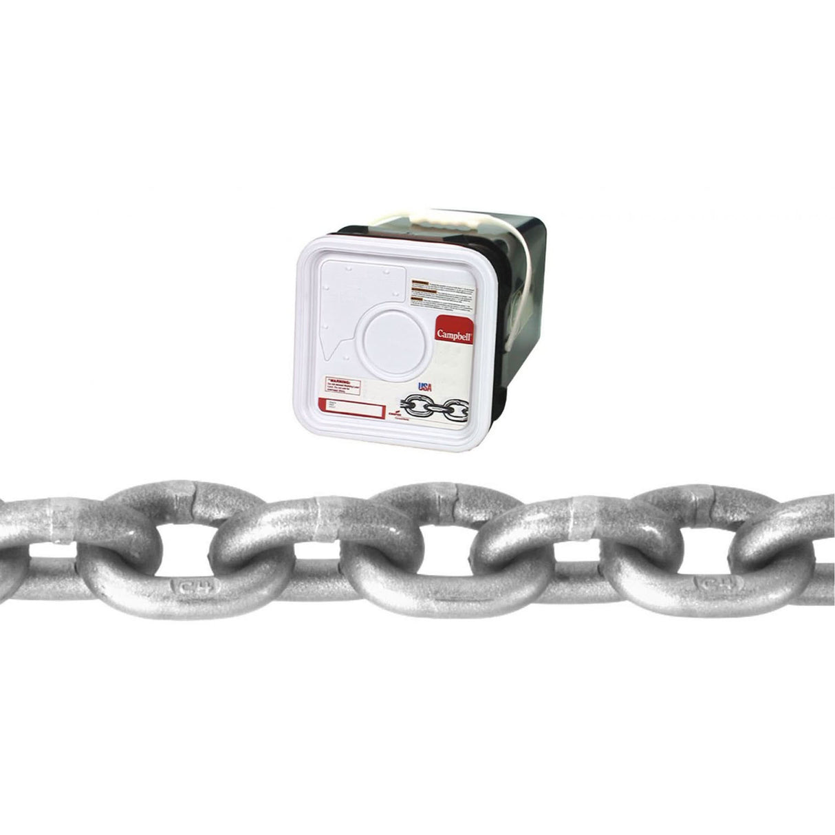 High Test Chain, Carbon Steel, 5/16" x 60' (18.3 m) L, Grade 43, 3900 lbs. (1.95 tons) Load Capacity