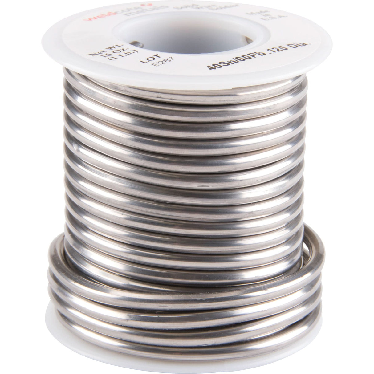 Common Solder, Lead-Based, 40% Tin 60% Lead, Solid Core, 0.125" Dia.