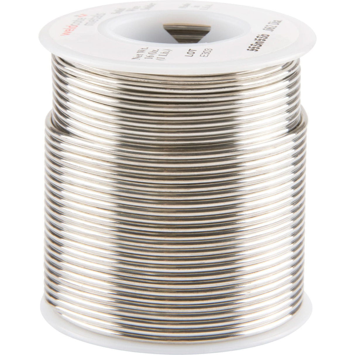 Common Solder, Lead-Free, 95% Tin 5% Antimony, Solid Core, 0.0625" Dia.