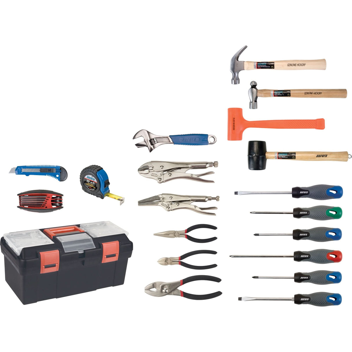 Essential Tool Set with Plastic Tool Box, 28 Pieces