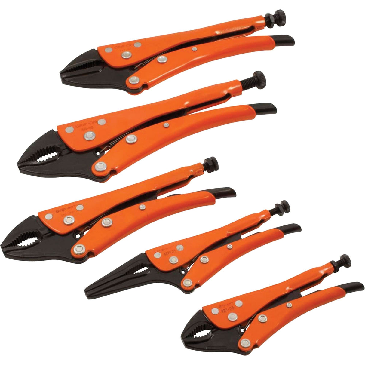 Straight Curved & Long Nose Locking Pliers Set, 5 Pieces