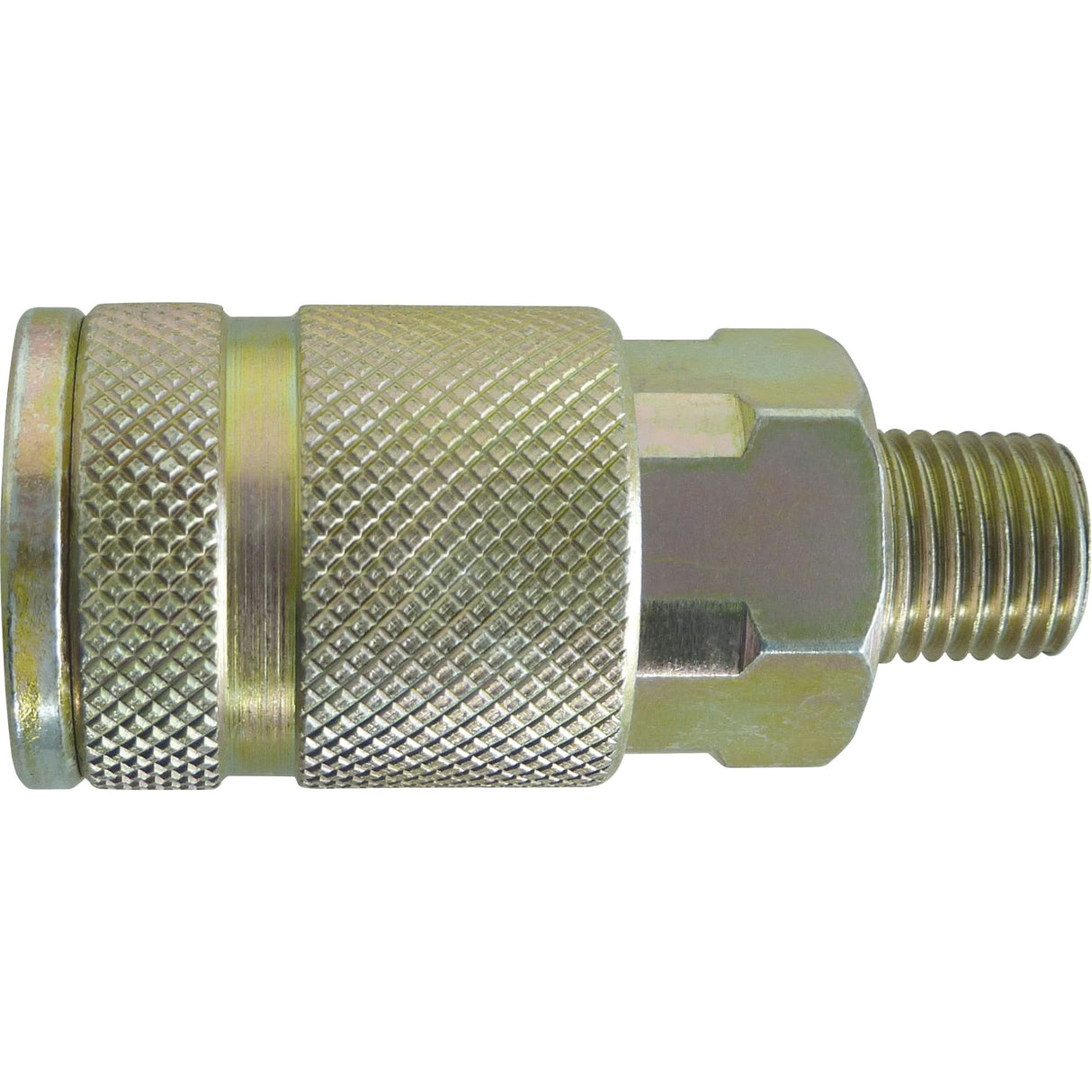 Quick Couplers - 3/8" Industrial, One Way Shut-Off - Manual Couplers, Zinc Plated Steel