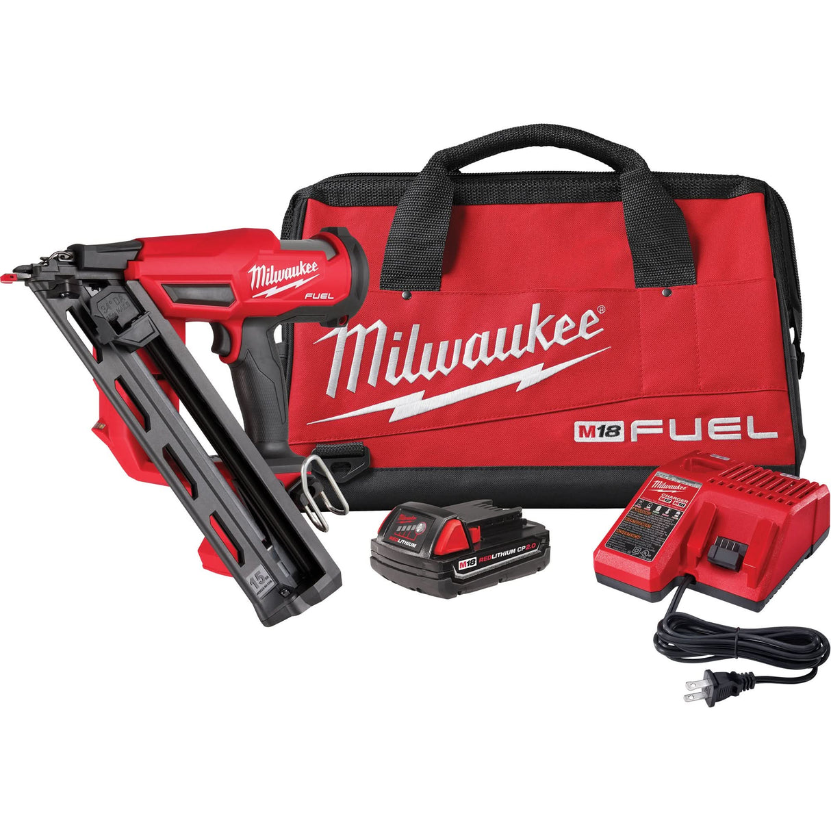 M18 Fuel™ 15 Gauge Finish Nailer Kit, 18 V, Lithium-Ion
